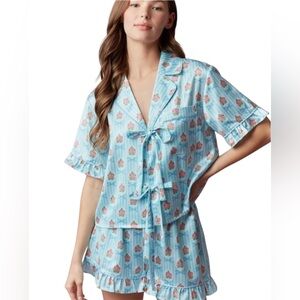 Peach Love California Elliott Pajama Top and Shorts Size L